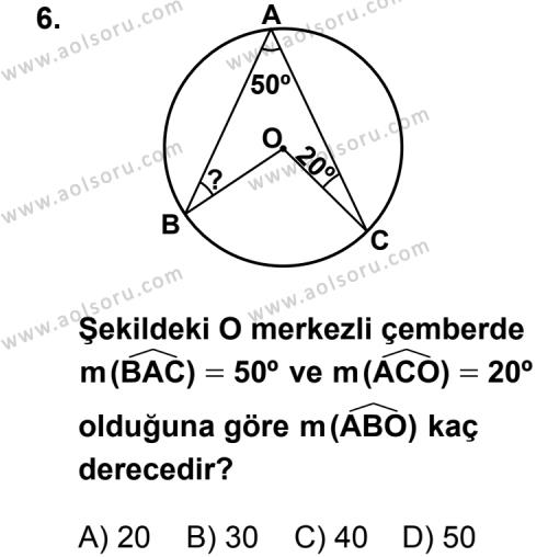 Geometri 2 Dersi 2012-2013 Yılı 3. Dönem Sınavı 6. Soru
