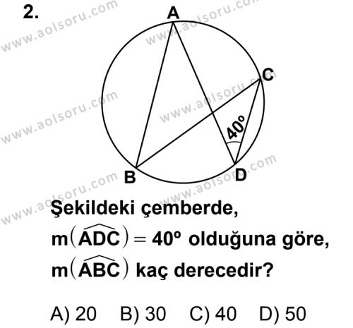 Geometri 2 Dersi 2012 - 2013 Yılı Ek Sınav Soruları 2. Soru