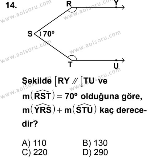 Geometri 3 Dersi 2011-2012 Yılı 2. Dönem Sınavı 14. Soru