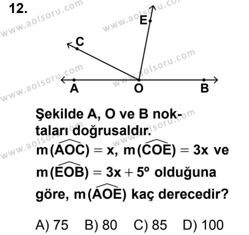 Geometri 3 Dersi 2011-2012 Yılı 3. Dönem Sınavı 12. Soru