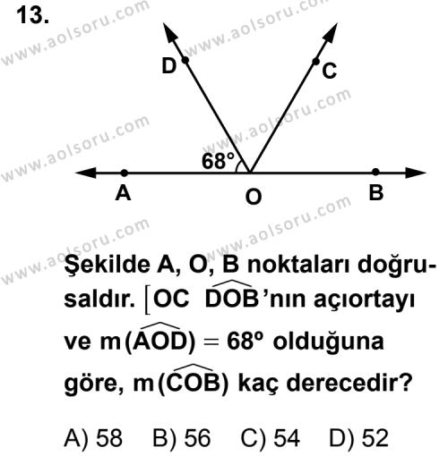 Geometri 3 Dersi 2012-2013 Yılı 2. Dönem Sınavı 13. Soru