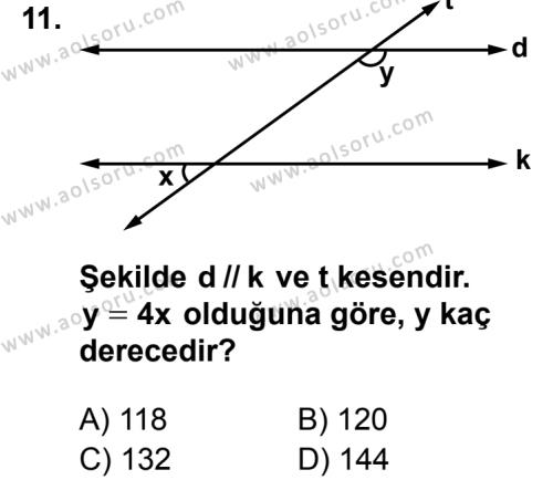 Geometri 3 Dersi 2013-2014 Yılı 2. Dönem Sınavı 11. Soru