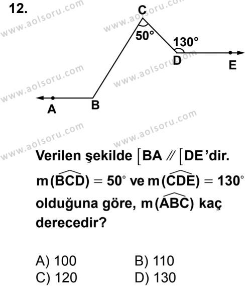 Geometri 3 Dersi 2014-2015 Yılı 3. Dönem Sınavı 12. Soru