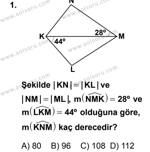 Geometri 4 Dersi 2011 - 2012 Yılı 3. Dönem Sınav Soruları 1. Soru