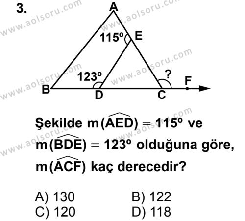 Geometri 4 Dersi 2012-2013 Yılı 2. Dönem Sınavı 3. Soru