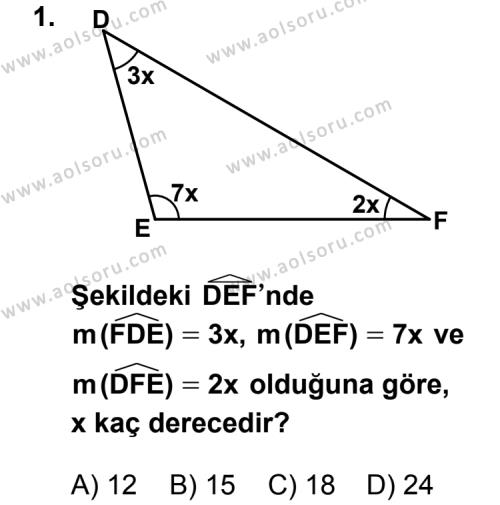 Geometri 4 Dersi 2013 - 2014 Yılı 3. Dönem Sınav Soruları 1. Soru
