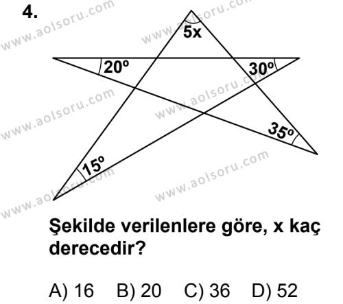 Geometri 5 Dersi 2011 - 2012 Yılı 2. Dönem Sınav Soruları 4. Soru