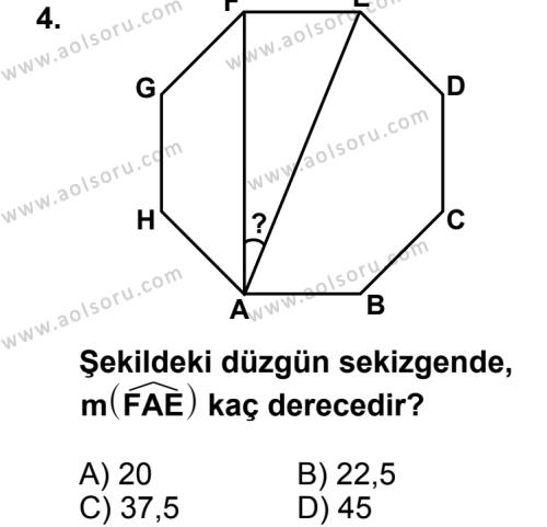 Geometri 5 Dersi 2013 - 2014 Yılı 2. Dönem Sınav Soruları 4. Soru