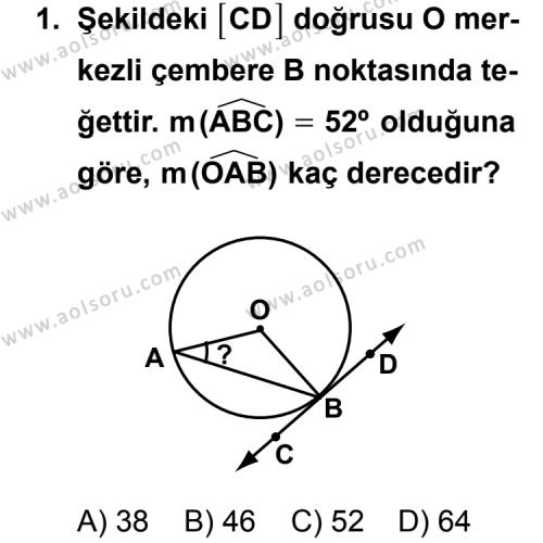 Geometri 6 Dersi 2011 - 2012 Yılı 1. Dönem Sınav Soruları 1. Soru