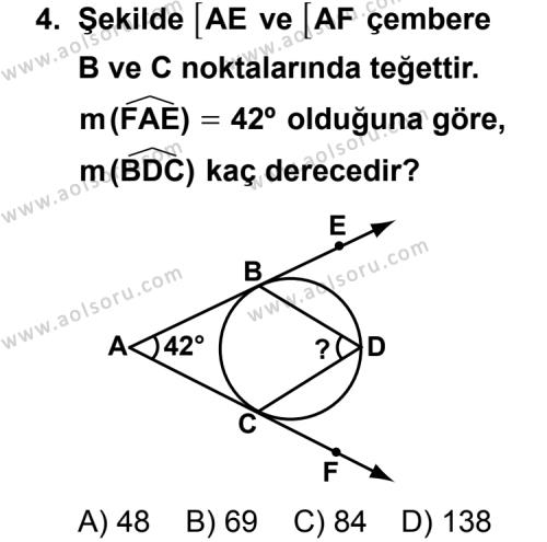 Geometri 6 Dersi 2011 - 2012 Yılı 1. Dönem Sınav Soruları 4. Soru