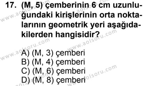 Geometri 6 Dersi 2011-2012 Yılı 1. Dönem Sınavı 17. Soru