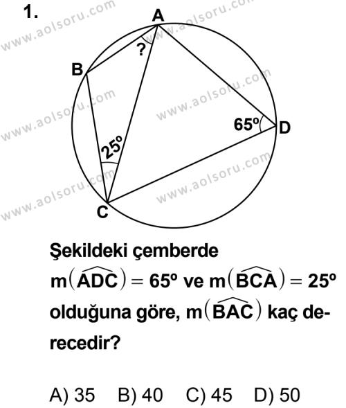 Geometri 6 Dersi 2011 - 2012 Yılı 2. Dönem Sınav Soruları 1. Soru