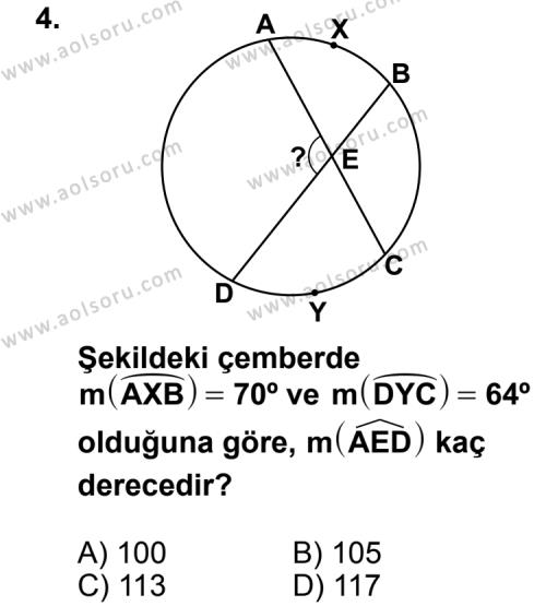 Geometri 6 Dersi 2011 - 2012 Yılı 2. Dönem Sınav Soruları 4. Soru