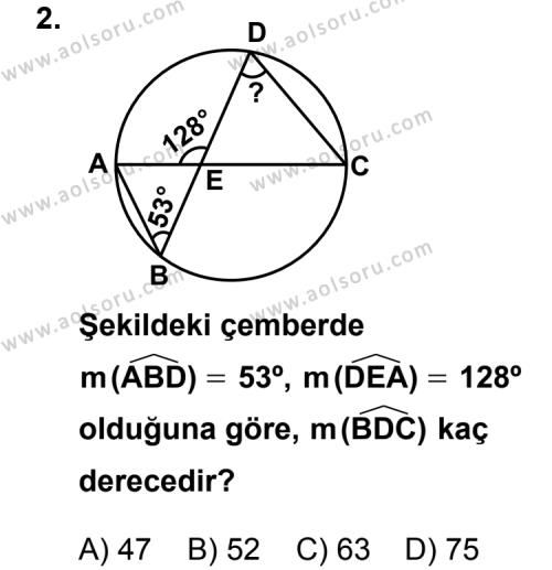 Geometri 6 Dersi 2011 - 2012 Yılı Ek Sınav Soruları 2. Soru
