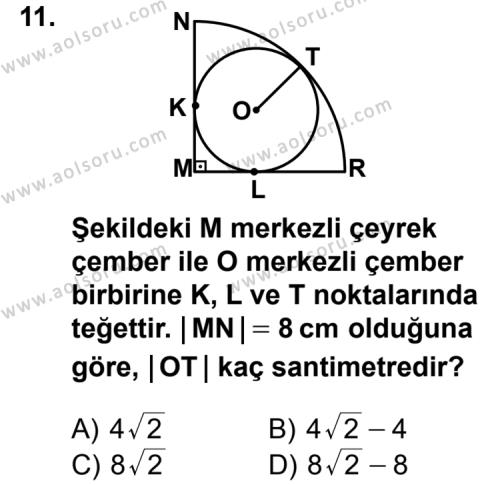 Geometri 6 Dersi 2012-2013 Yılı 1. Dönem Sınavı 11. Soru