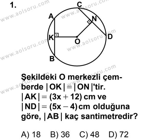 Geometri 6 Dersi 2012 - 2013 Yılı 2. Dönem Sınav Soruları 1. Soru