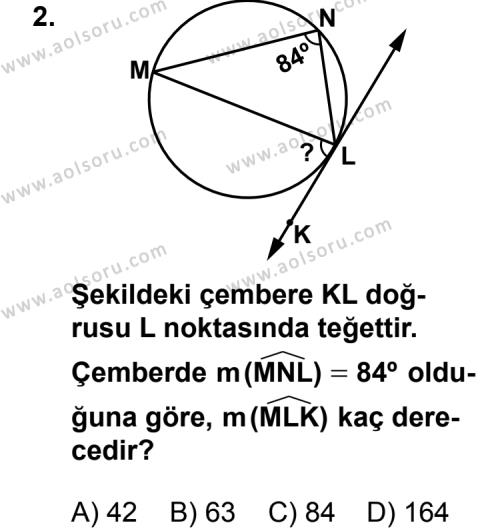 Geometri 6 Dersi 2012 - 2013 Yılı 2. Dönem Sınav Soruları 2. Soru