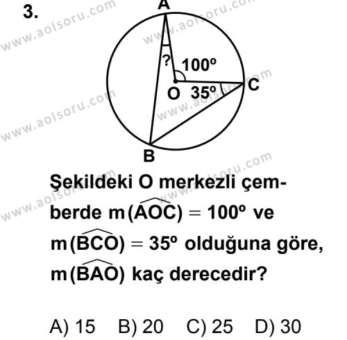 Geometri 6 Dersi 2012 - 2013 Yılı 2. Dönem Sınav Soruları 3. Soru