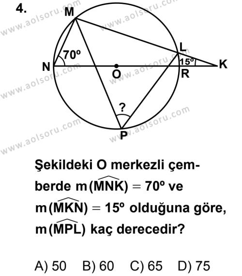 Geometri 6 Dersi 2012 - 2013 Yılı 2. Dönem Sınav Soruları 4. Soru