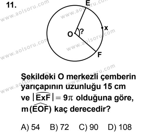 Geometri 6 Dersi 2012-2013 Yılı 2. Dönem Sınavı 11. Soru
