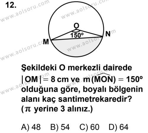 Geometri 6 Dersi 2012-2013 Yılı 2. Dönem Sınavı 12. Soru