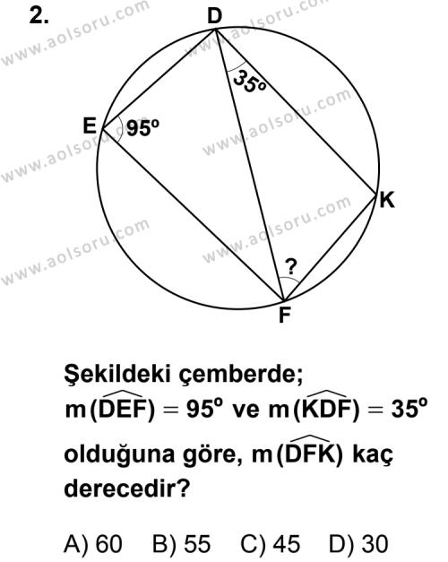Geometri 6 Dersi 2012 - 2013 Yılı 3. Dönem Sınav Soruları 2. Soru