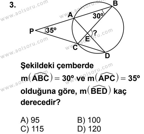 Geometri 6 Dersi 2012 - 2013 Yılı Ek Sınav Soruları 3. Soru