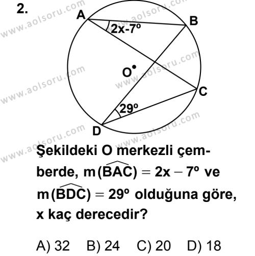 Geometri 6 Dersi 2013 - 2014 Yılı 2. Dönem Sınav Soruları 2. Soru