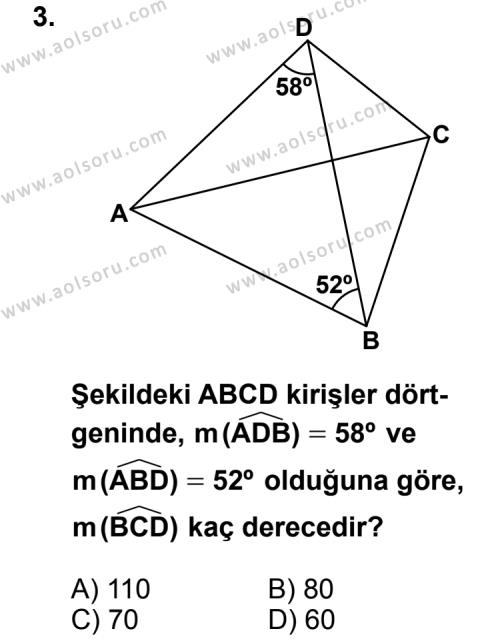 Geometri 6 Dersi 2013 - 2014 Yılı 2. Dönem Sınav Soruları 3. Soru
