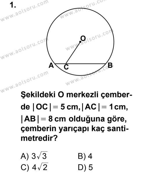 Geometri 6 Dersi 2013 - 2014 Yılı 3. Dönem Sınav Soruları 1. Soru