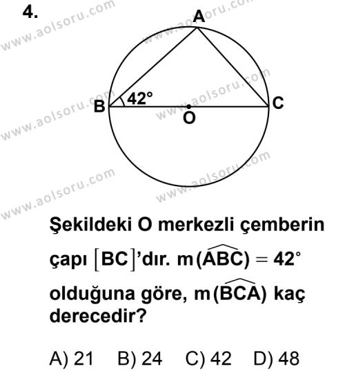 Geometri 6 Dersi 2013 - 2014 Yılı 3. Dönem Sınav Soruları 4. Soru