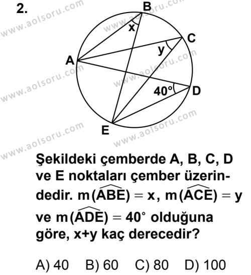Geometri 6 Dersi 2014 - 2015 Yılı 1. Dönem Sınav Soruları 2. Soru