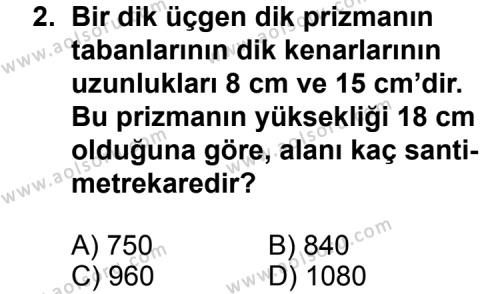 Geometri 7 Dersi 2011 - 2012 Yılı 2. Dönem Sınav Soruları 2. Soru