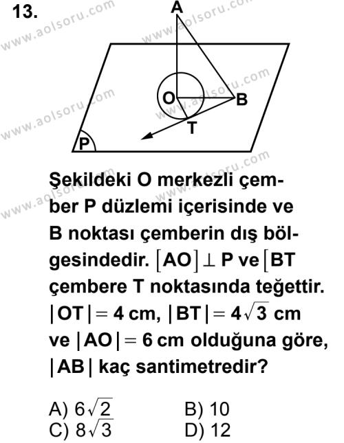 Geometri 8 Dersi 2013-2014 Yılı 1. Dönem Sınavı 13. Soru