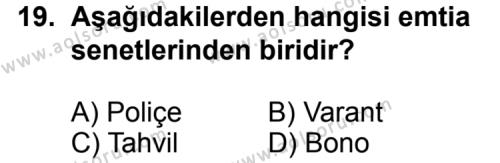 Hukuk 2 Dersi 2011-2012 Yılı 1. Dönem Sınavı 19. Soru