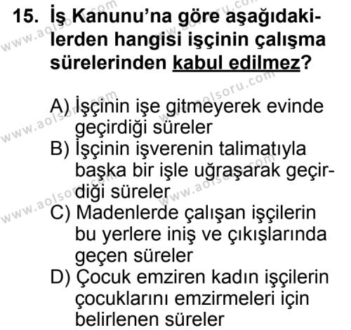 Hukuk 2 Dersi 2013-2014 Yılı 1. Dönem Sınavı 15. Soru