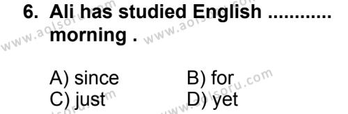 İngilizce 5 Dersi 2013-2014 Yılı 3. Dönem Sınavı 6. Soru