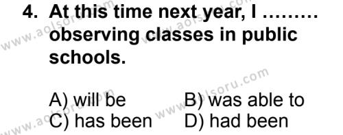 İngilizce 6 Dersi 2011 - 2012 Yılı 3. Dönem Sınav Soruları 4. Soru