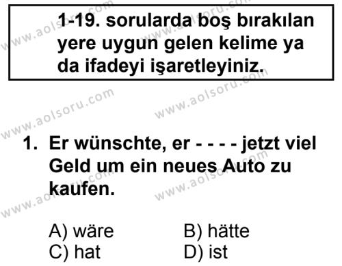 İngilizce 6 Dersi 2015 - 2016 Yılı 3. Dönem Sınav Soruları 1. Soru