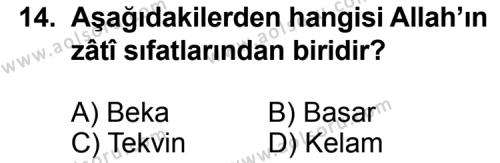 Kelam 1 Dersi 2011-2012 Yılı 1. Dönem Sınavı 14. Soru