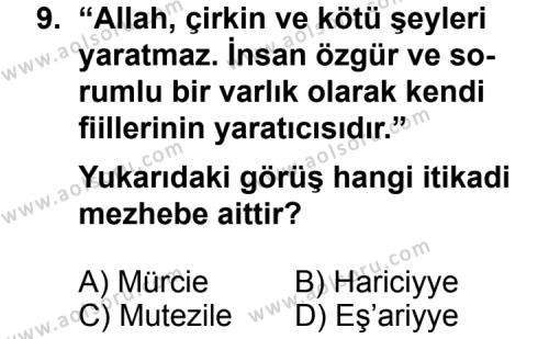 Kelam 1 Dersi 2012-2013 Yılı 1. Dönem Sınavı 9. Soru