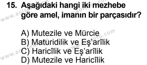 Kelam 1 Dersi 2013-2014 Yılı 1. Dönem Sınavı 15. Soru