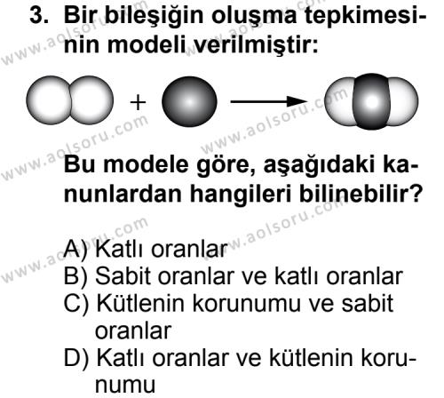 Kimya 1 Dersi 2013 - 2014 Yılı 1. Dönem Sınav Soruları 3. Soru
