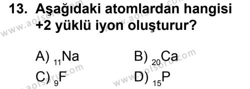 Kimya 2 Dersi 2012-2013 Yılı 1. Dönem Sınavı 13. Soru