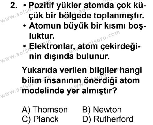 Kimya 3 Dersi 2013 - 2014 Yılı 1. Dönem Sınav Soruları 2. Soru