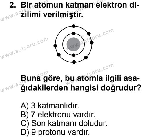 Kimya 3 Dersi 2014-2015 Yılı 1. Dönem Sınavı 2. Soru