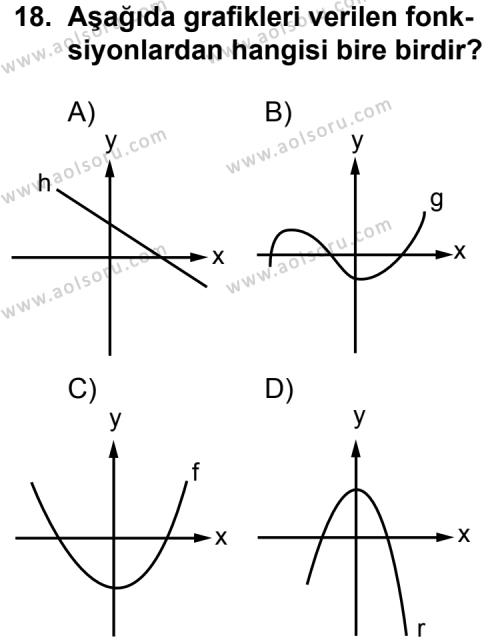 Matematik 1 Dersi 2013-2014 Yılı 1. Dönem Sınavı 18. Soru