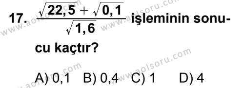 Matematik 2 Dersi 2011-2012 Yılı 2. Dönem Sınavı 17. Soru