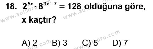 Matematik 2 Dersi 2011-2012 Yılı 3. Dönem Sınavı 18. Soru