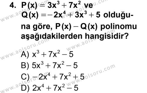 Matematik 3 Dersi 2012 - 2013 Yılı 1. Dönem Sınav Soruları 4. Soru